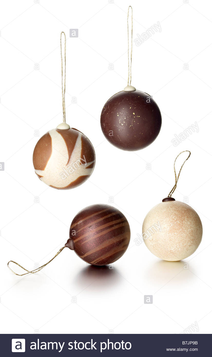 Chocolate Ball Xmas Tree Decorations Stock Photo 21925607