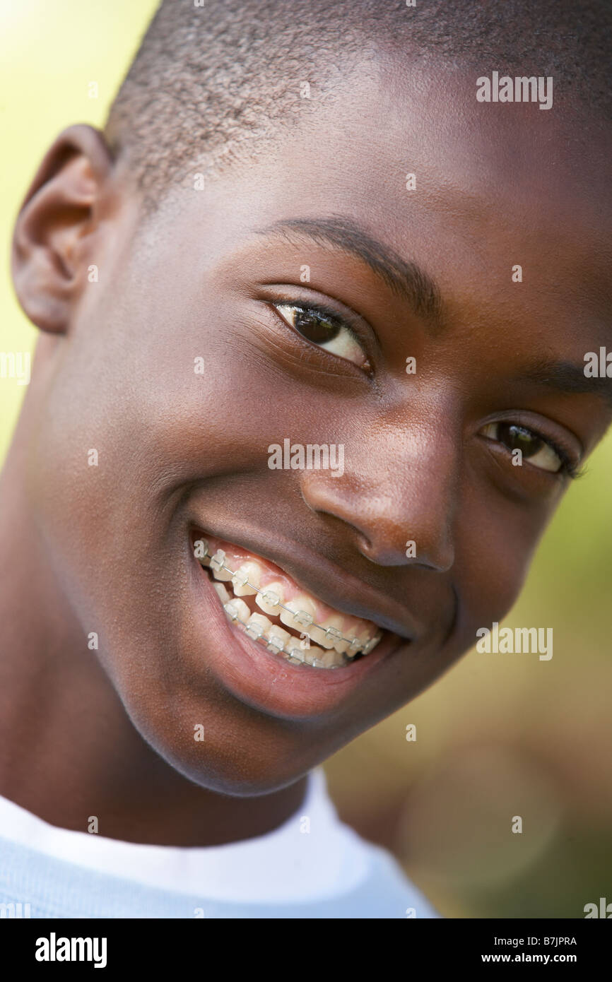 Portrait Of Teenage Boy Smiling Stock Photo - Alamy