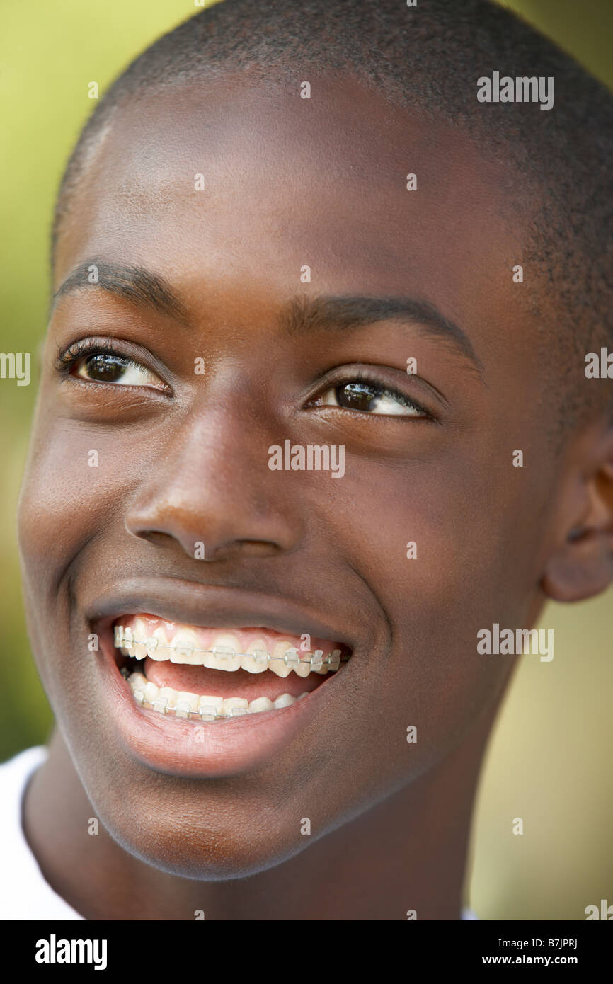 Portrait Of Teenage Boy Smiling Stock Photo - Alamy