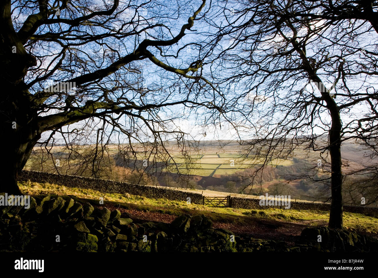 Picturesque View from The Street in the Goyt Valley Peak District Derbyshire Stock Photo