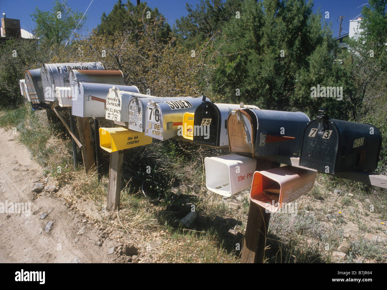 Rural mailboxes on country road Stock Photo Alamy