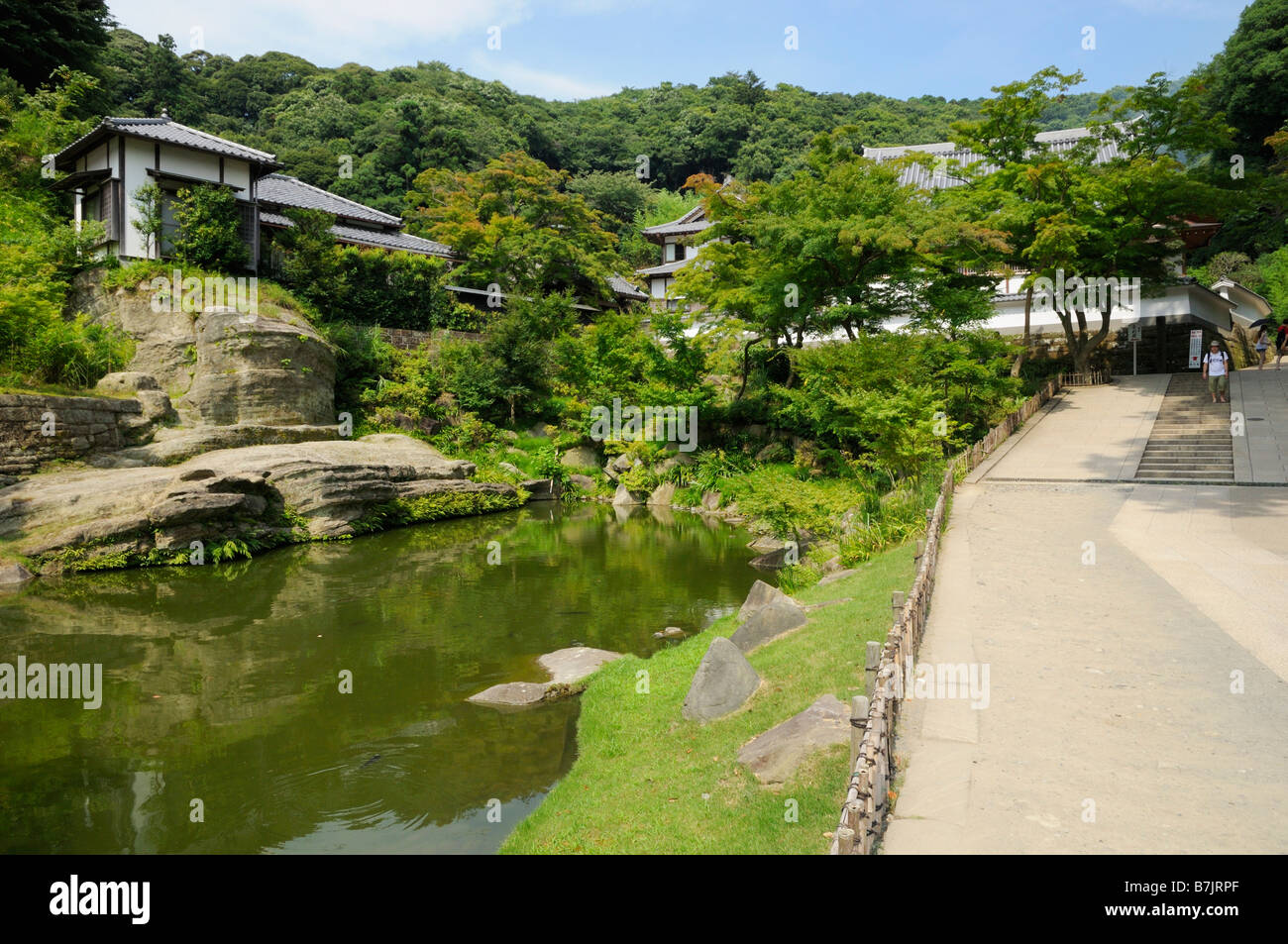 The scenic precincts of the Engaku-ji Temple (founded 1282), Kita Kamakura JP Stock Photo