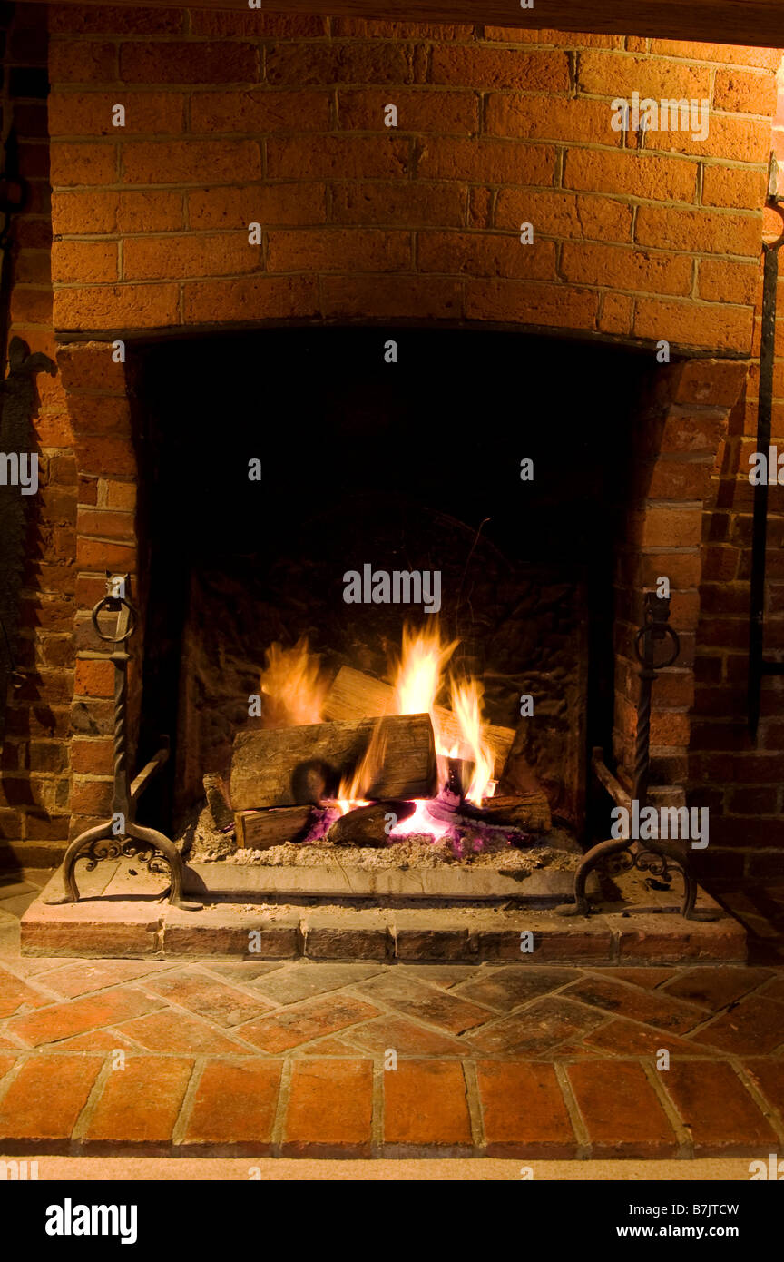 inglenook fireplace Stock Photo