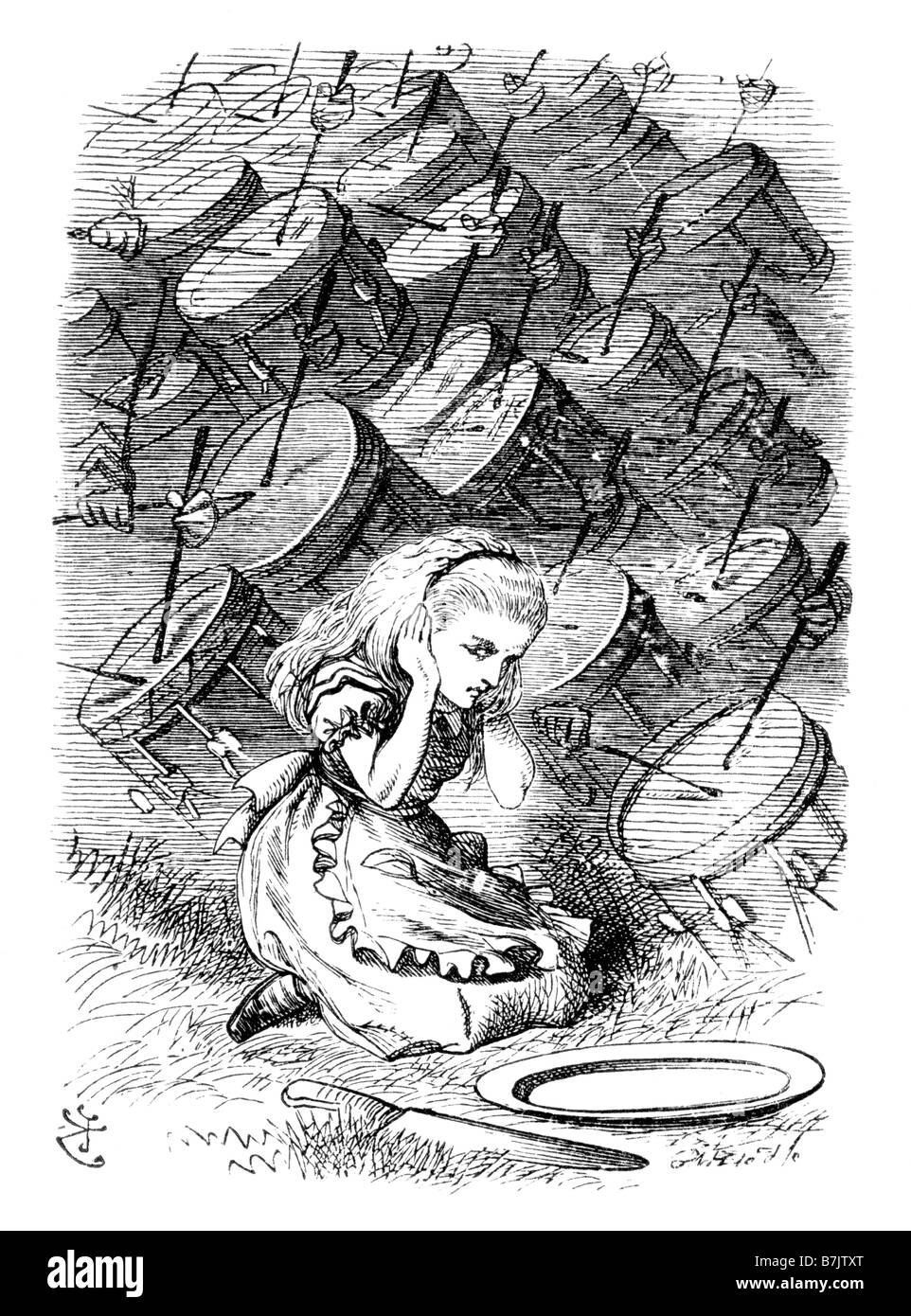 Alice Through the Looking Glass Illustration by Sir John Tenniel 1820 to 1914 Stock Photo