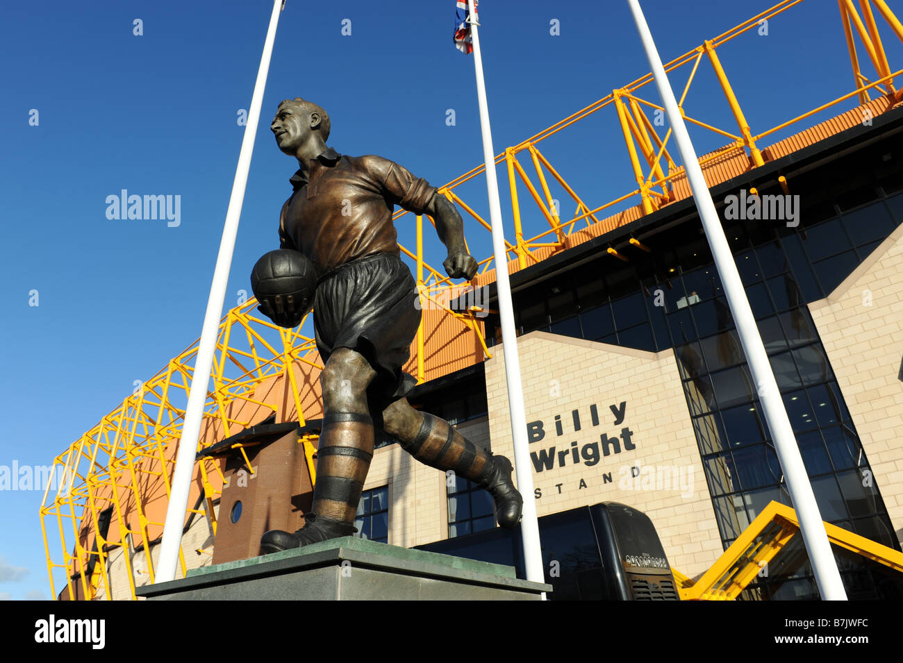 Statue of Billy Wright outside Wolverhampton Wanderers Football Club Molineux Stock Photo