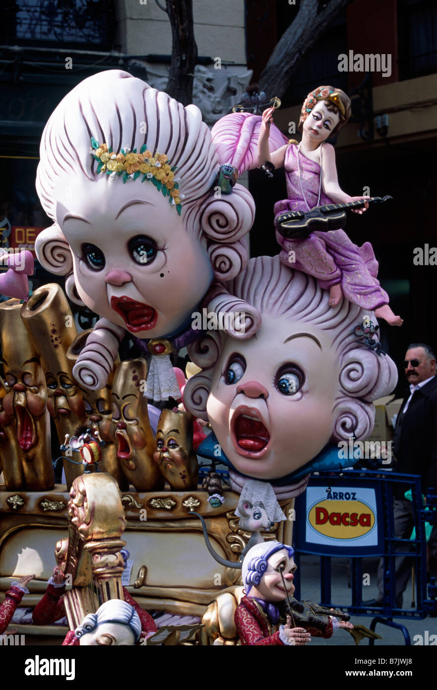 Fallas Annual street festival 13 to 19 March Papier mache figures on