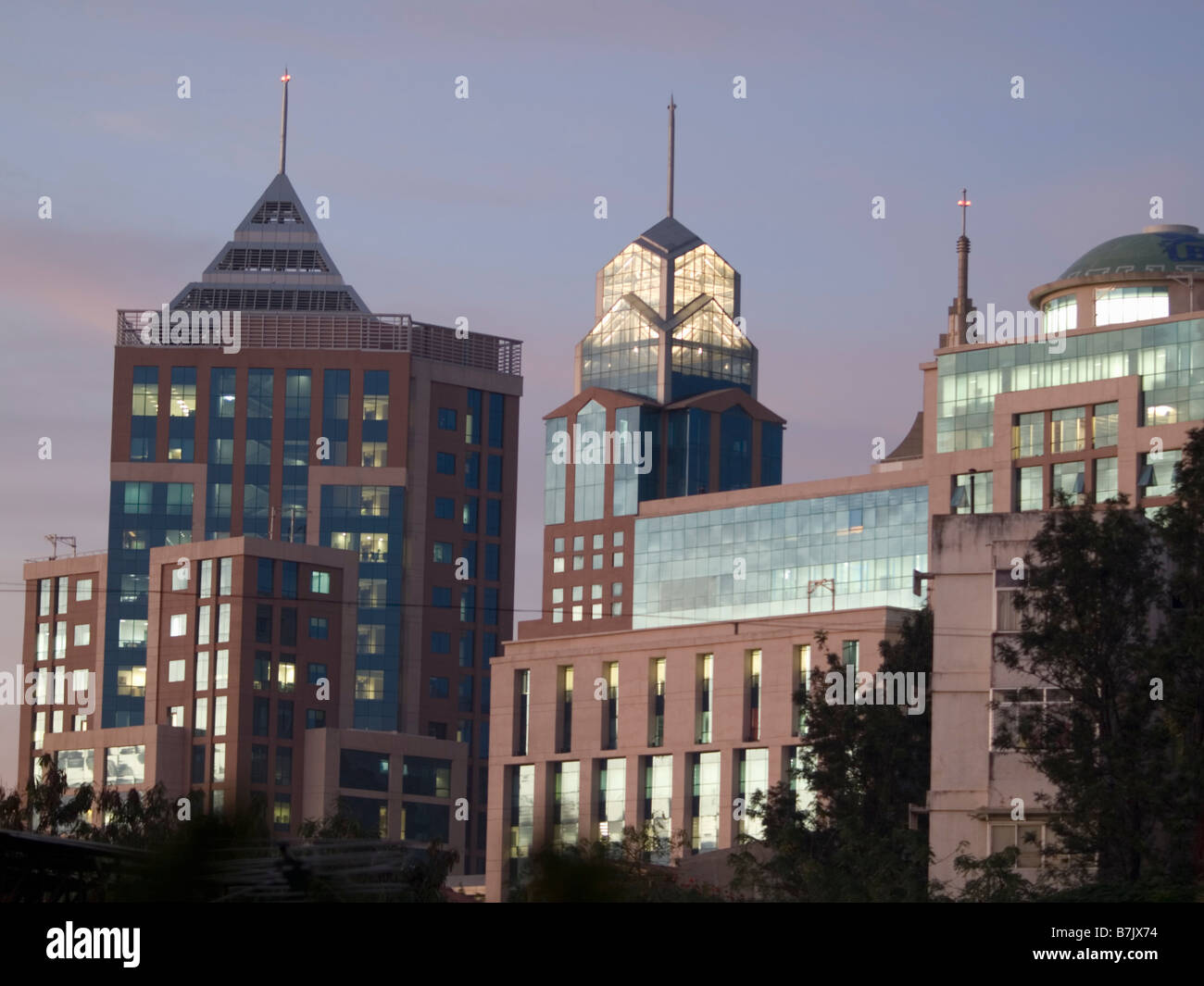 The skyline of old and new buildings Stock Photo - Alamy
