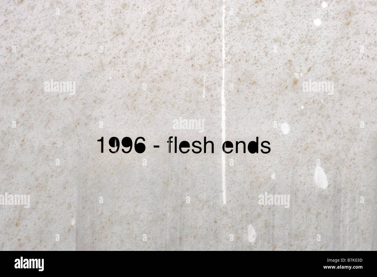 flesh ends metal hacienda memorial plaque factory records nightclub manchester uk england 1996 Stock Photo