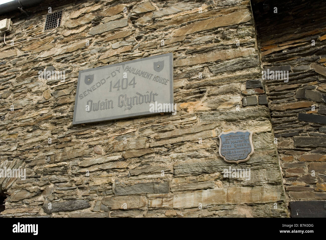 The Owain Glyndwr Parliament building in Machynlleth, North Wales Stock
