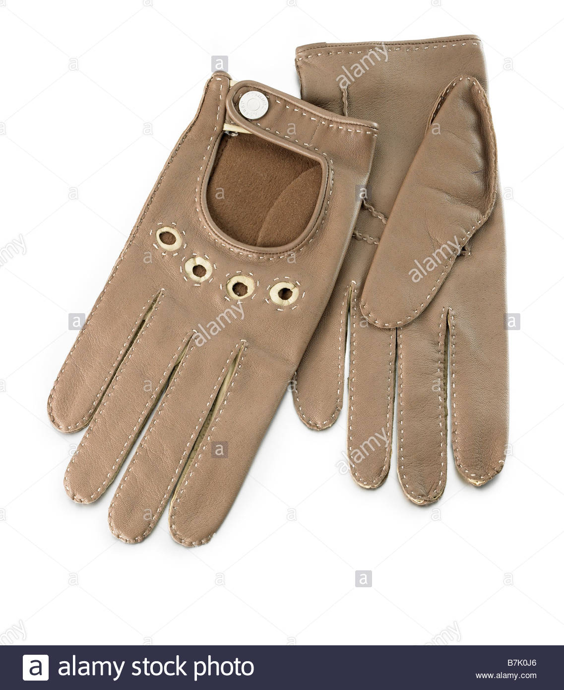 beige leather gloves ladies