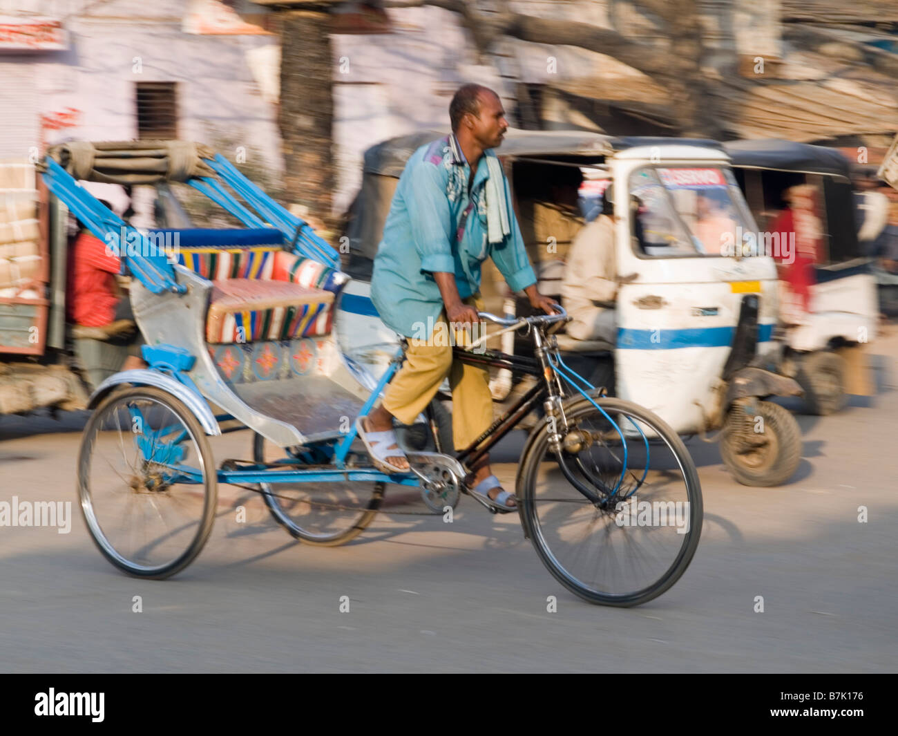 A bicycle rickshaw at work Stock Photo - Alamy