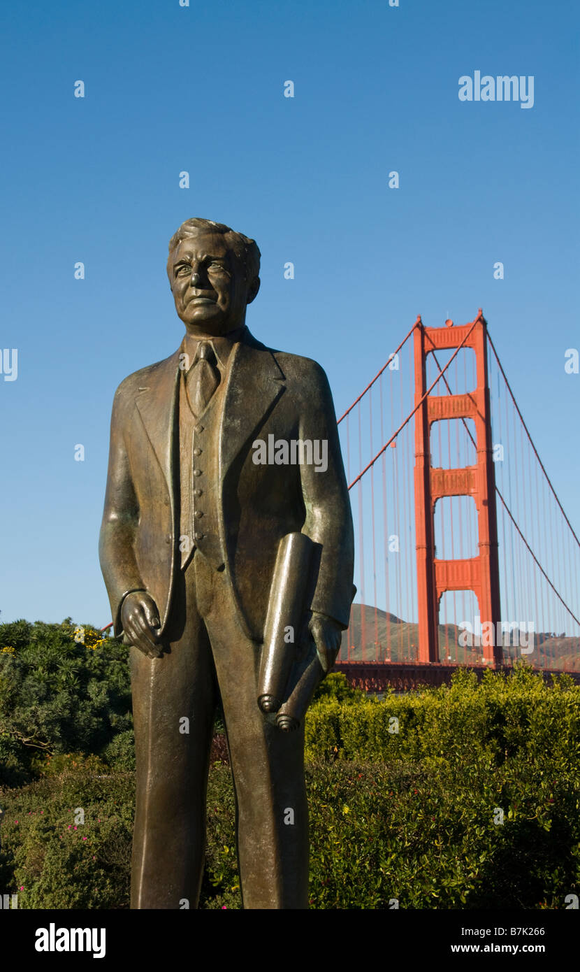 San Francisco California CA Golden Gate Bridge Sculpture Joseph Strauss ...