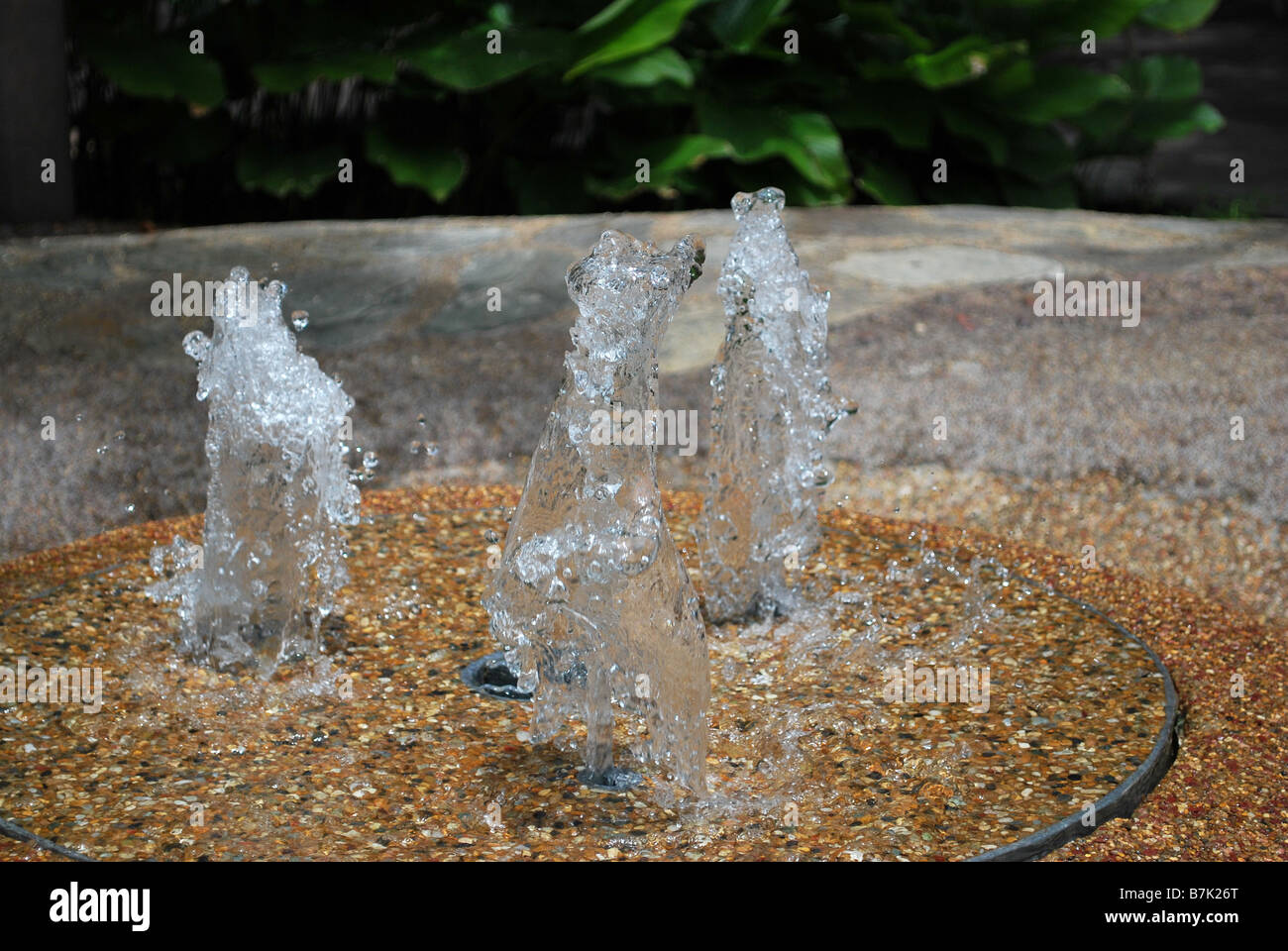 Gushing water in a water fountain Stock Photo