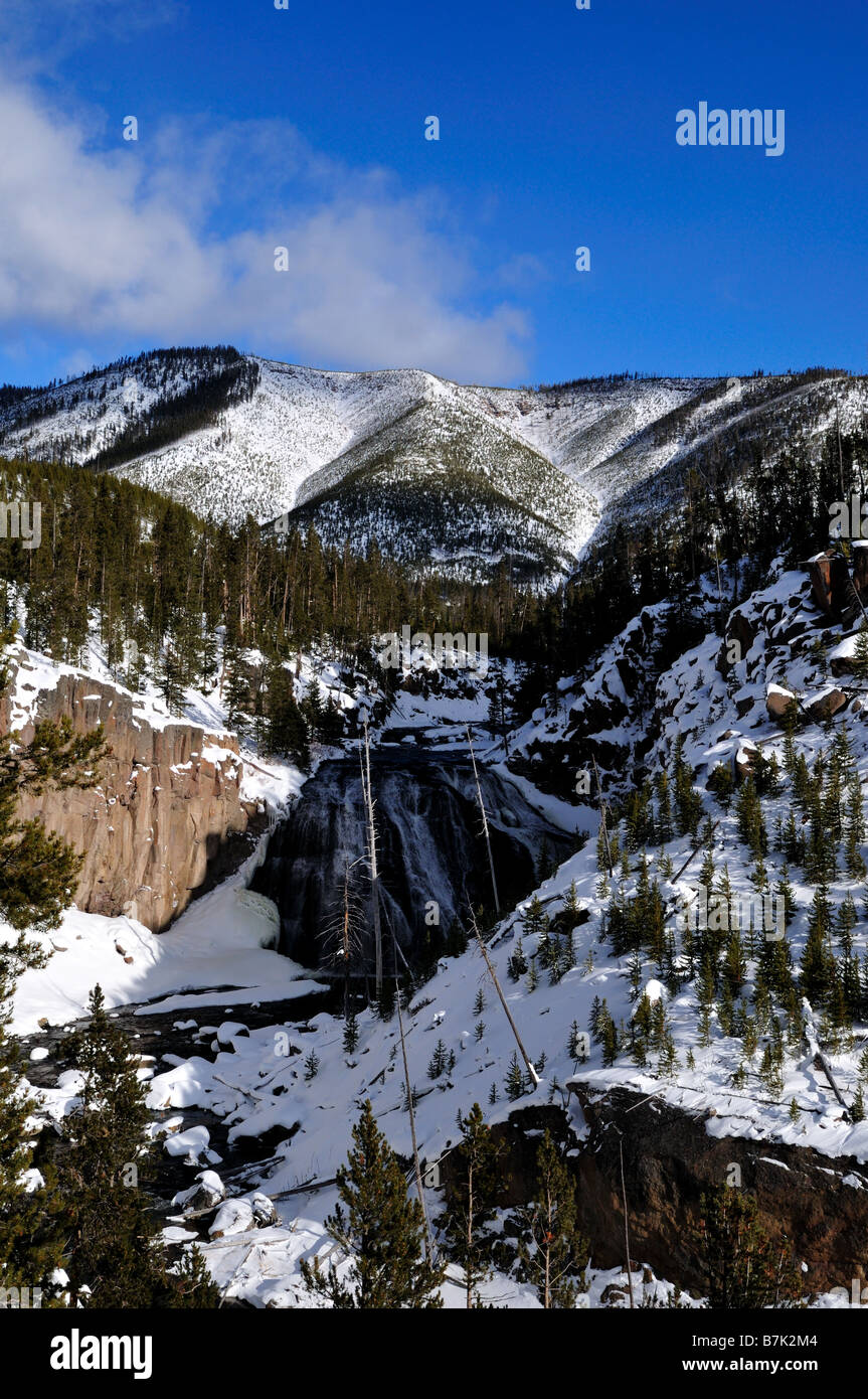 Gibbon Falls. The Yellowstone National Park, Wyoming, USA. Stock Photo