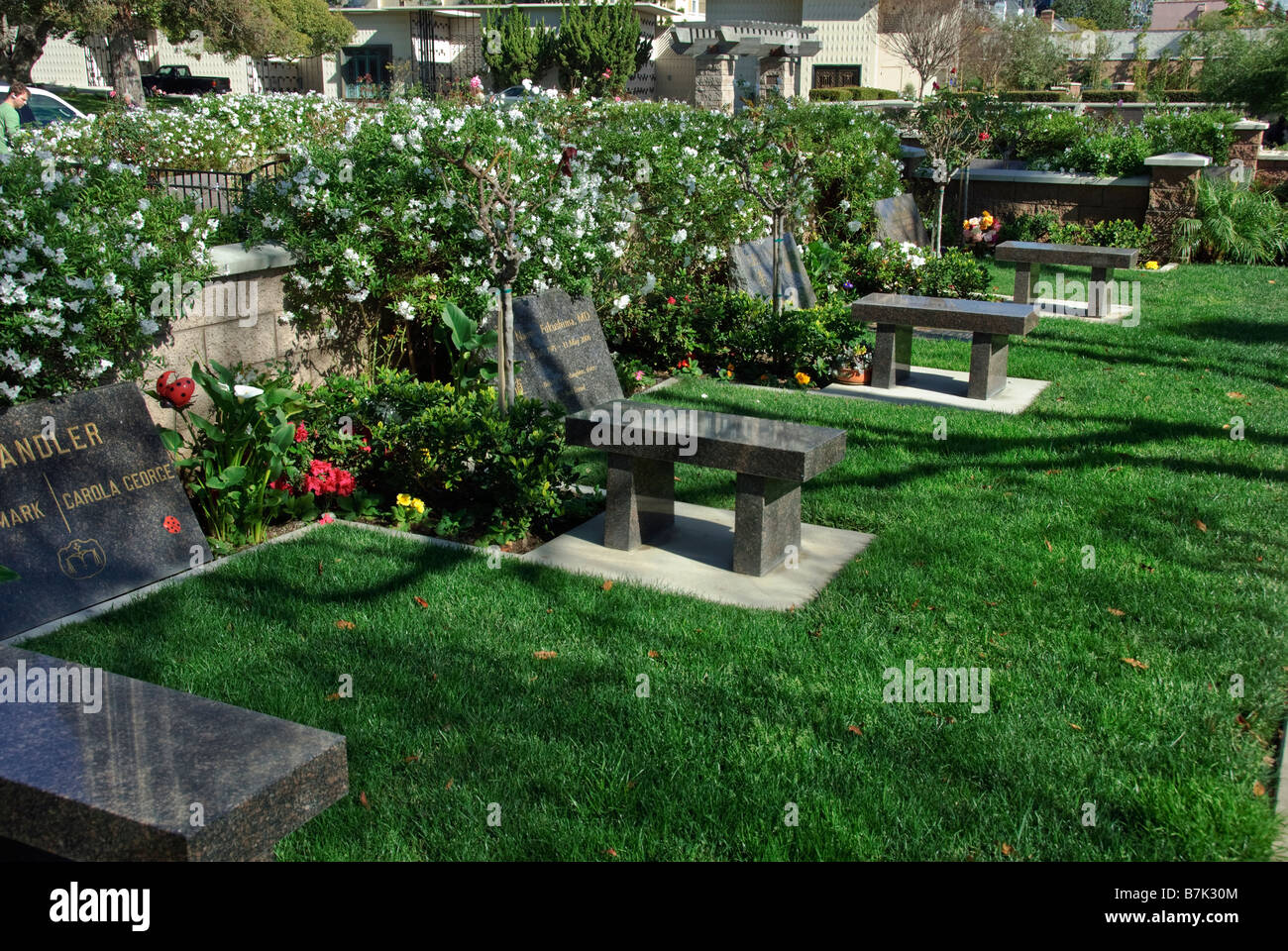 Chapel Garden Estate Hollywood Celebrity Graves Westwood Memorial Park Los Angeles CA cemetery Mortuary final resting place Stock Photo