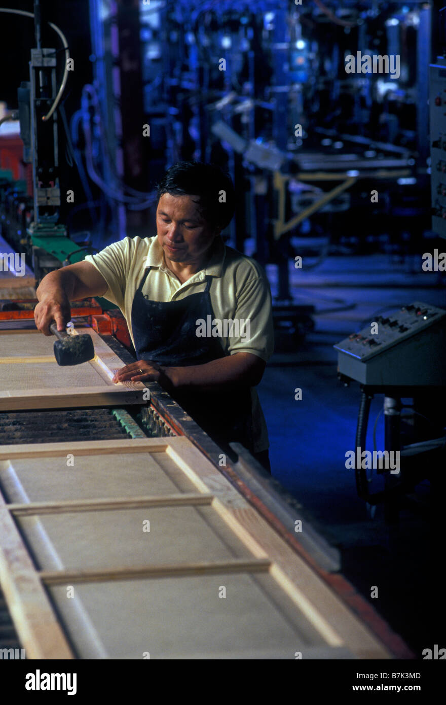 Garage Door Assembly Line Worker Pre Fabrication Plant Vancouver