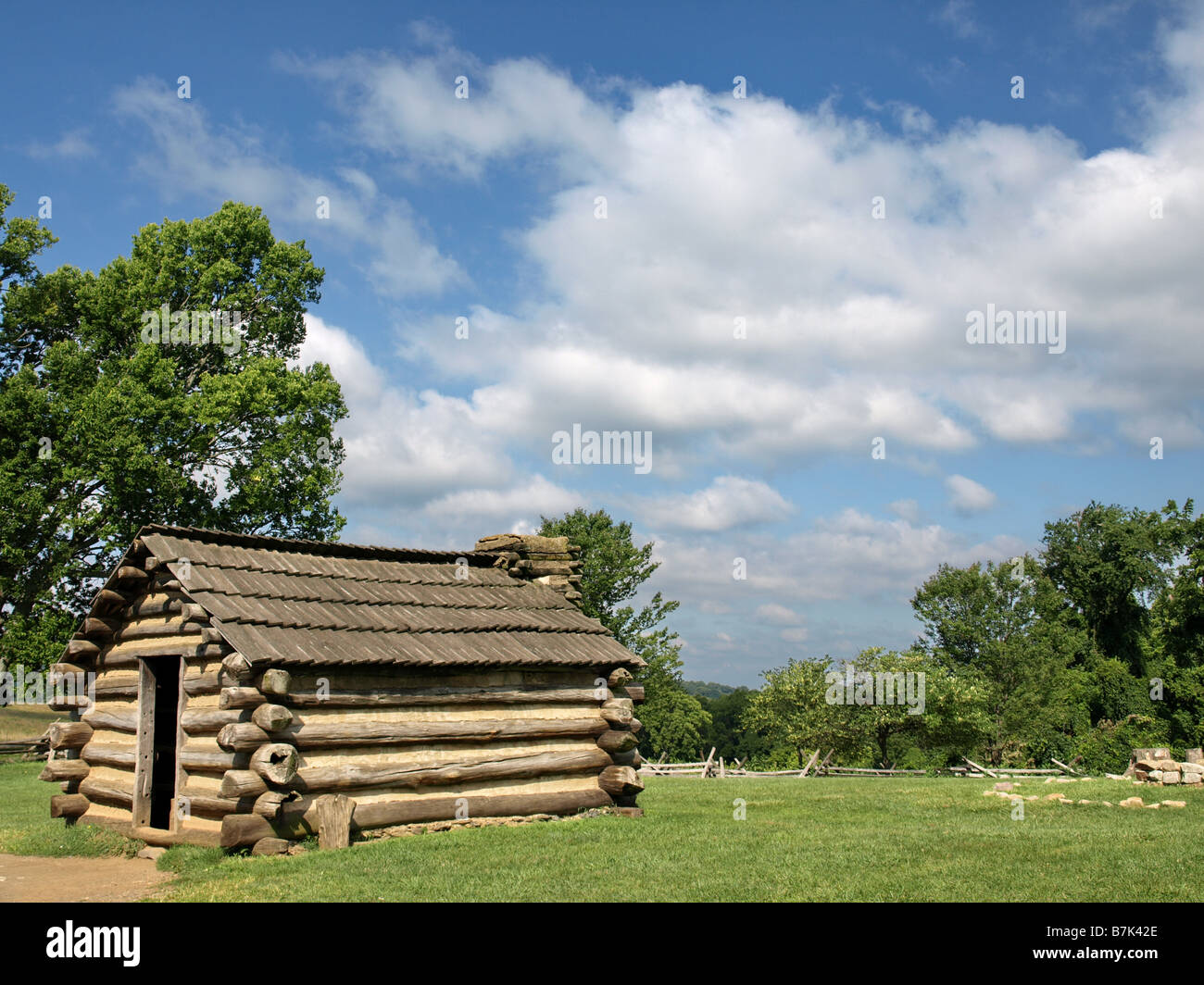 Recreation of log cabins used by George Washington's Continental ...