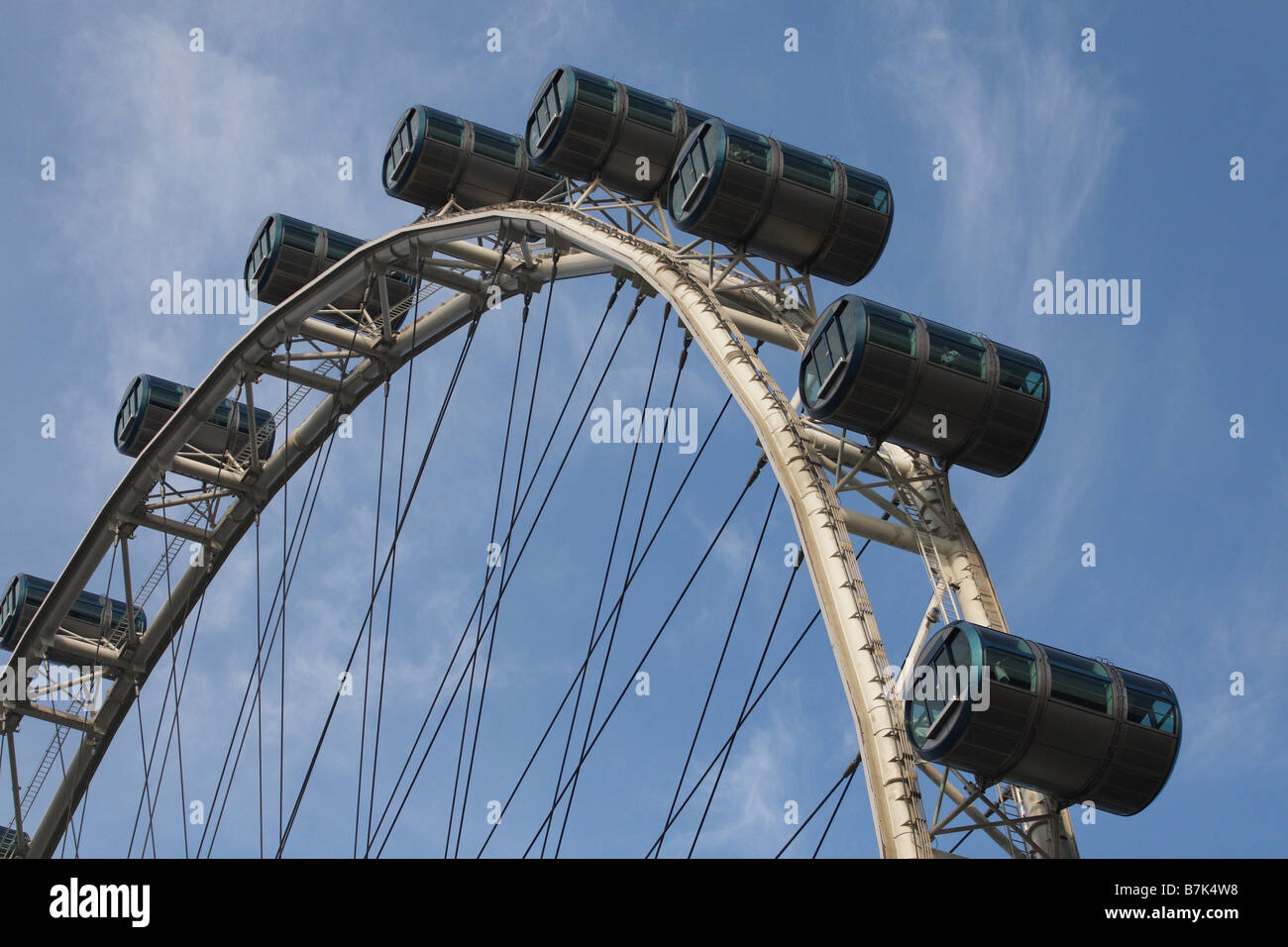 View of the Singapore Flyer Marina Bay Singapore Stock Photo