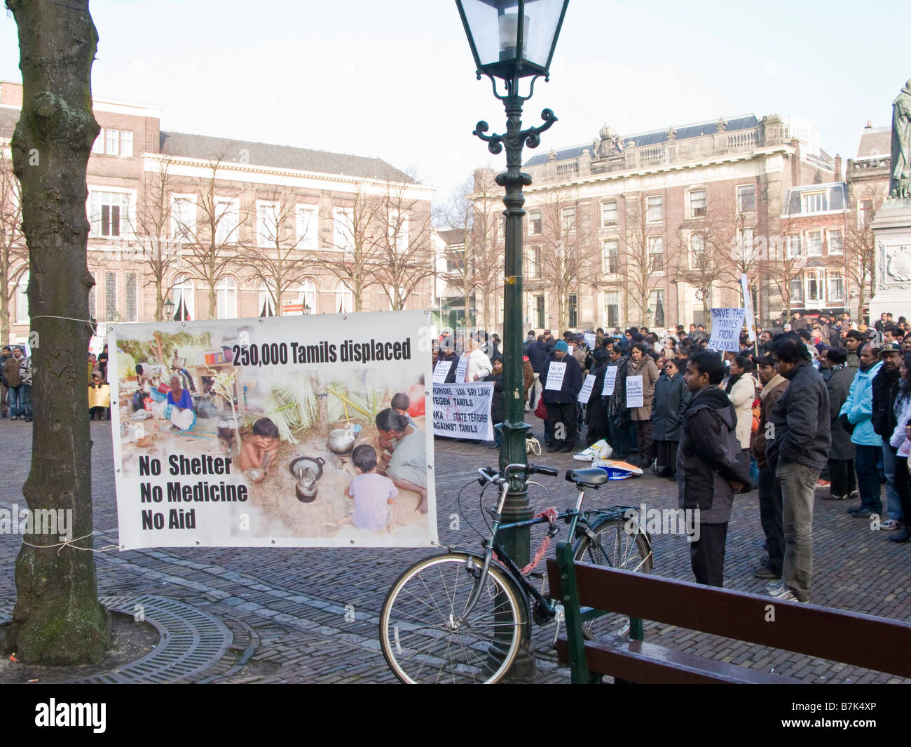 Protest demonstration against government of Sri Lanka war with Tamils, The Hague, Netherlands Stock Photo