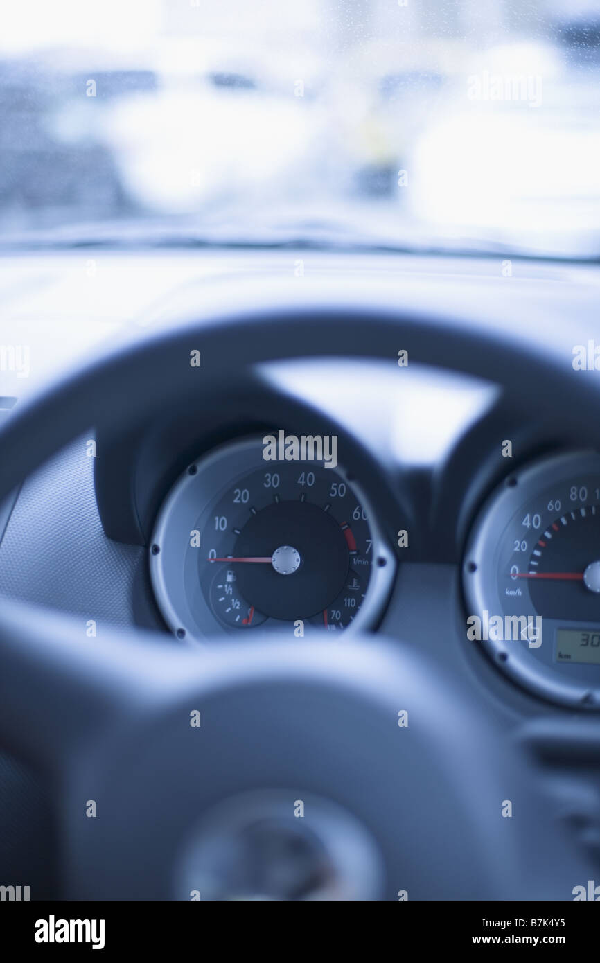 Steering Wheel And Speedometer Stock Photo