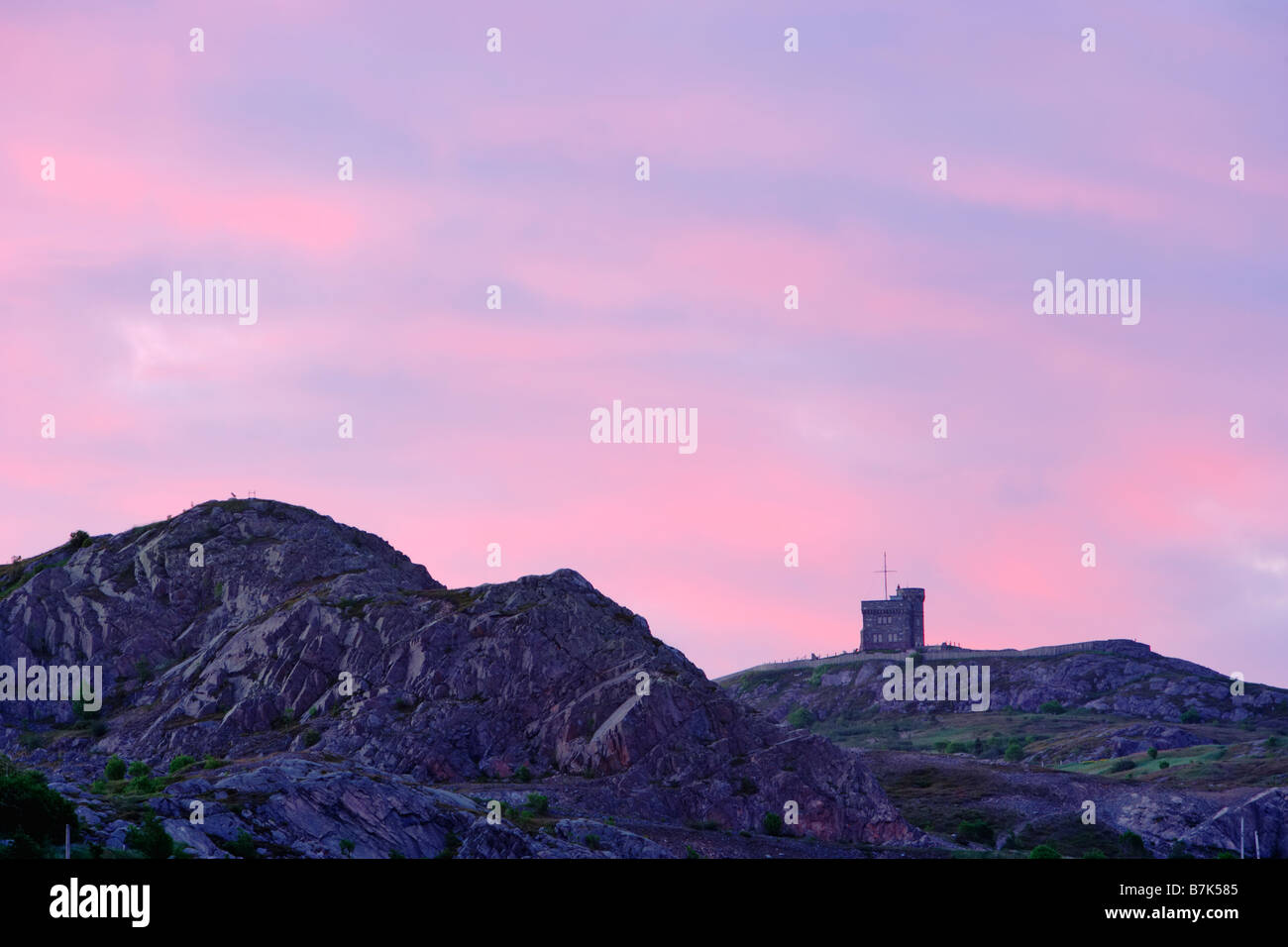 Signal Hill National Historic Site. View of Cabot Tower at dawn, St