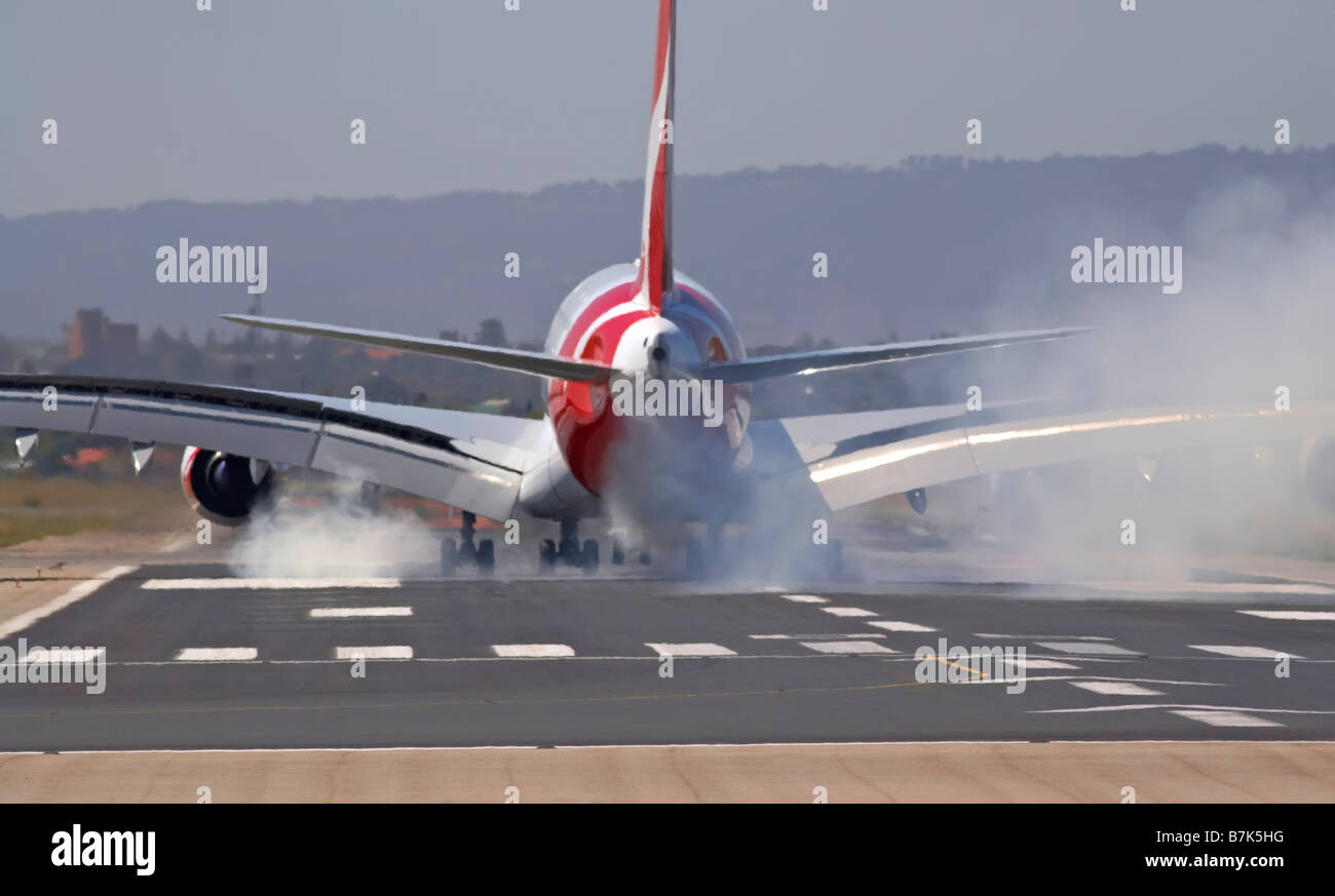 A380 landing Stock Photo