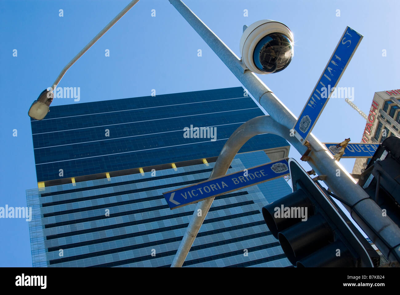 Road sign and surveillance camera, Brisbane, Queensland, Australia