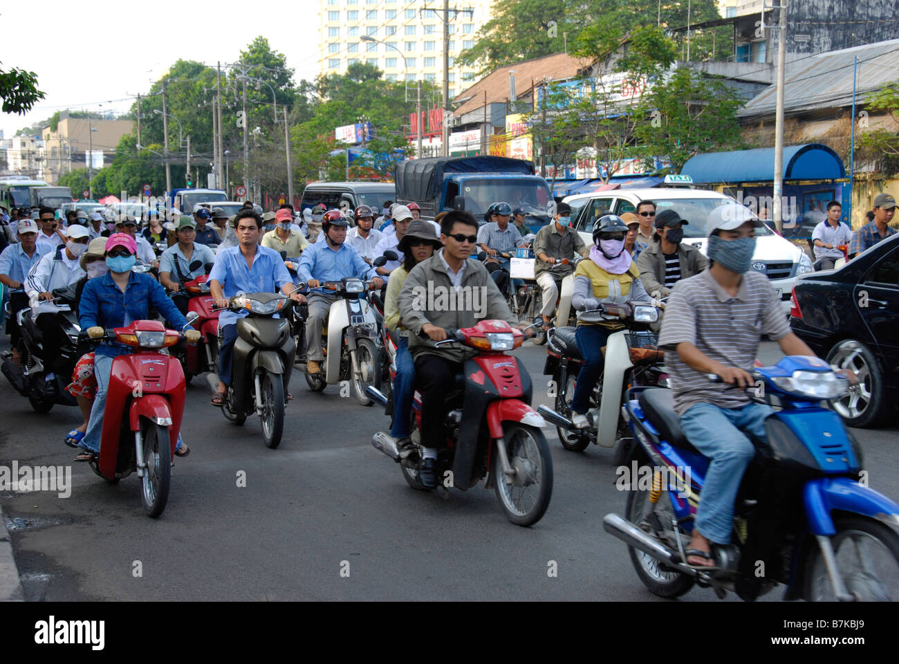 Scooter Cyclo & Moped Traffic in Saigon, Ho Chi Minh City, Vietnam