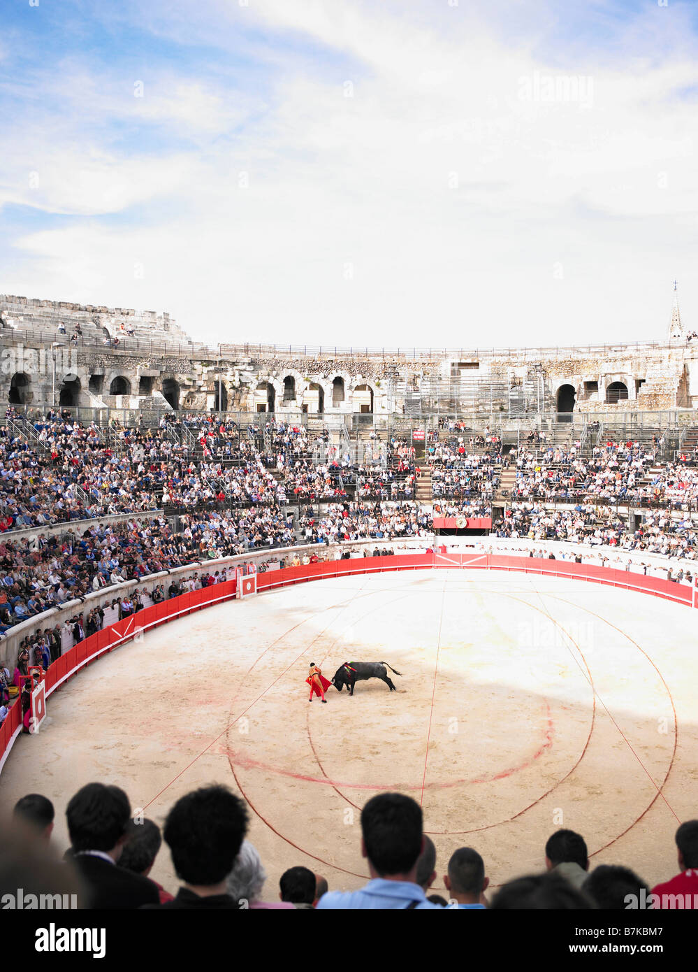 bull fight in arena Stock Photo