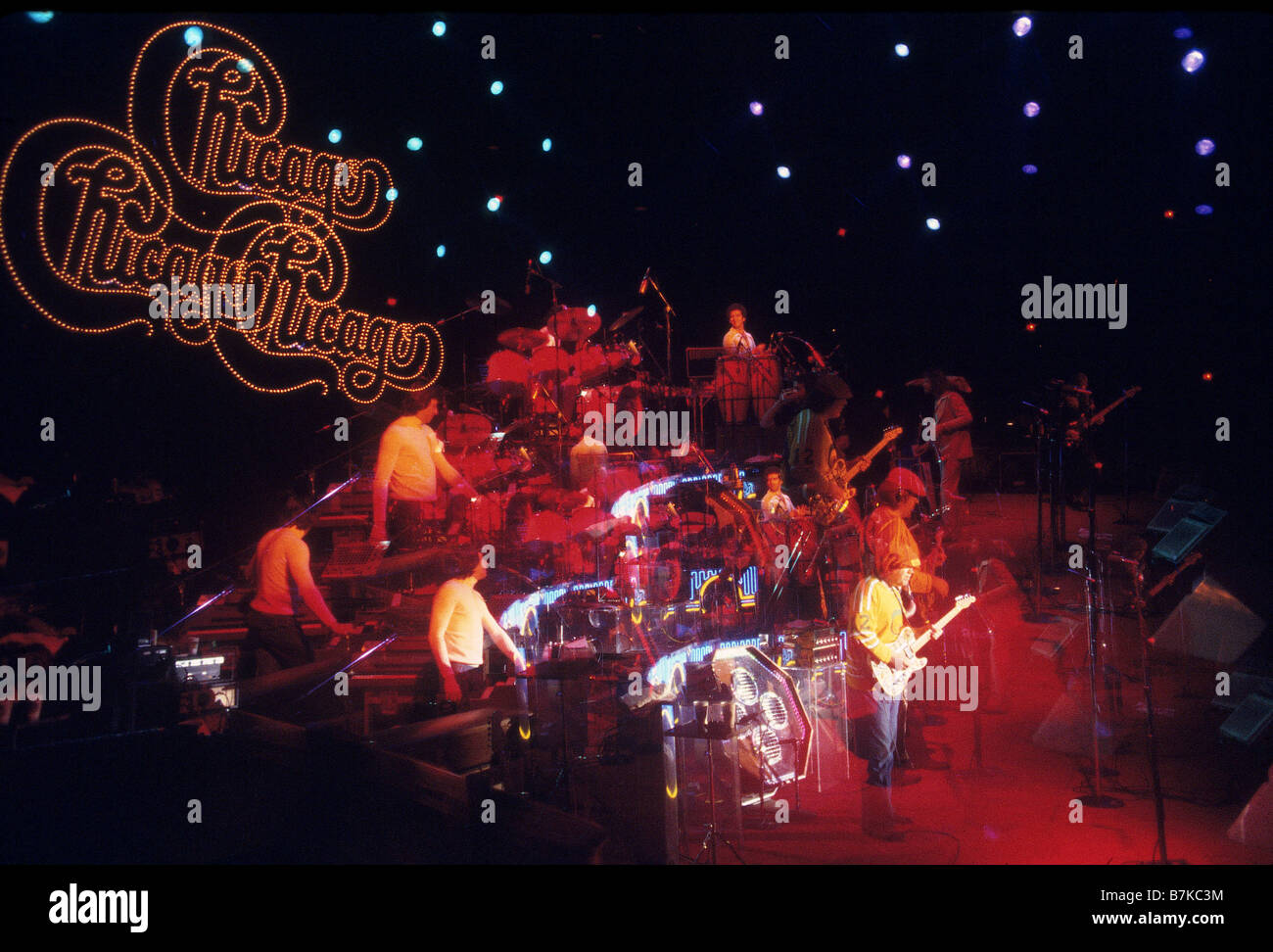 CHICAGO double image of the US rock group in 1973 Stock Photo