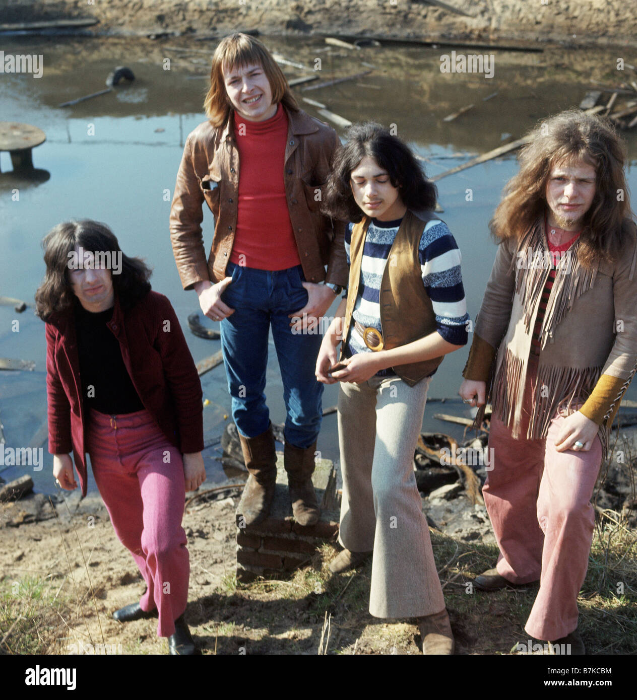 FREE  UK rock group in 1972 with Paul Rodgers second from left Stock Photo