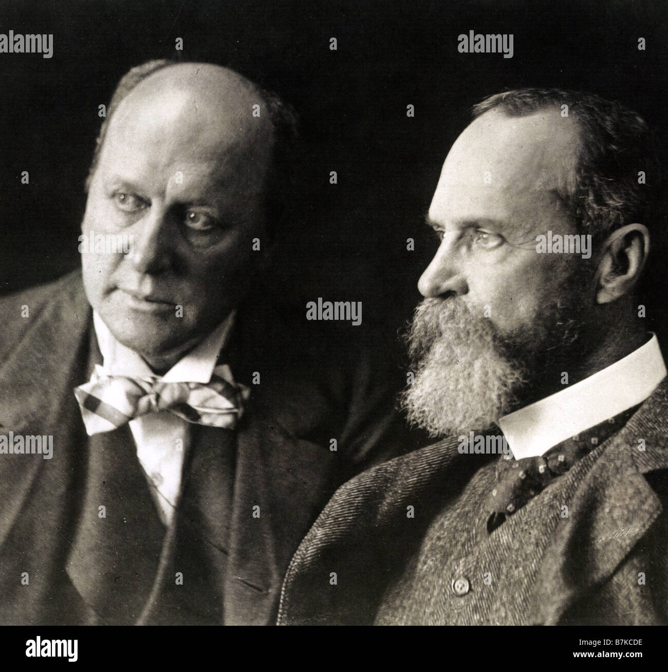 HENRY and WILLIAM JAMES about 1912 . Henry  at left was an American author seen here with his philosopher brother William Stock Photo