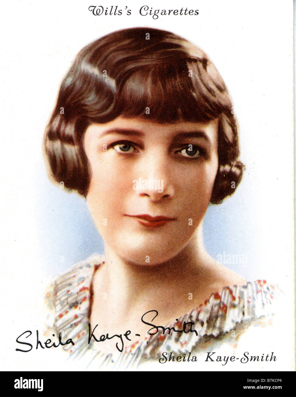 SHEILA KAYE-SMITH  English writer and novelist on a 1930s cigarette card Stock Photo