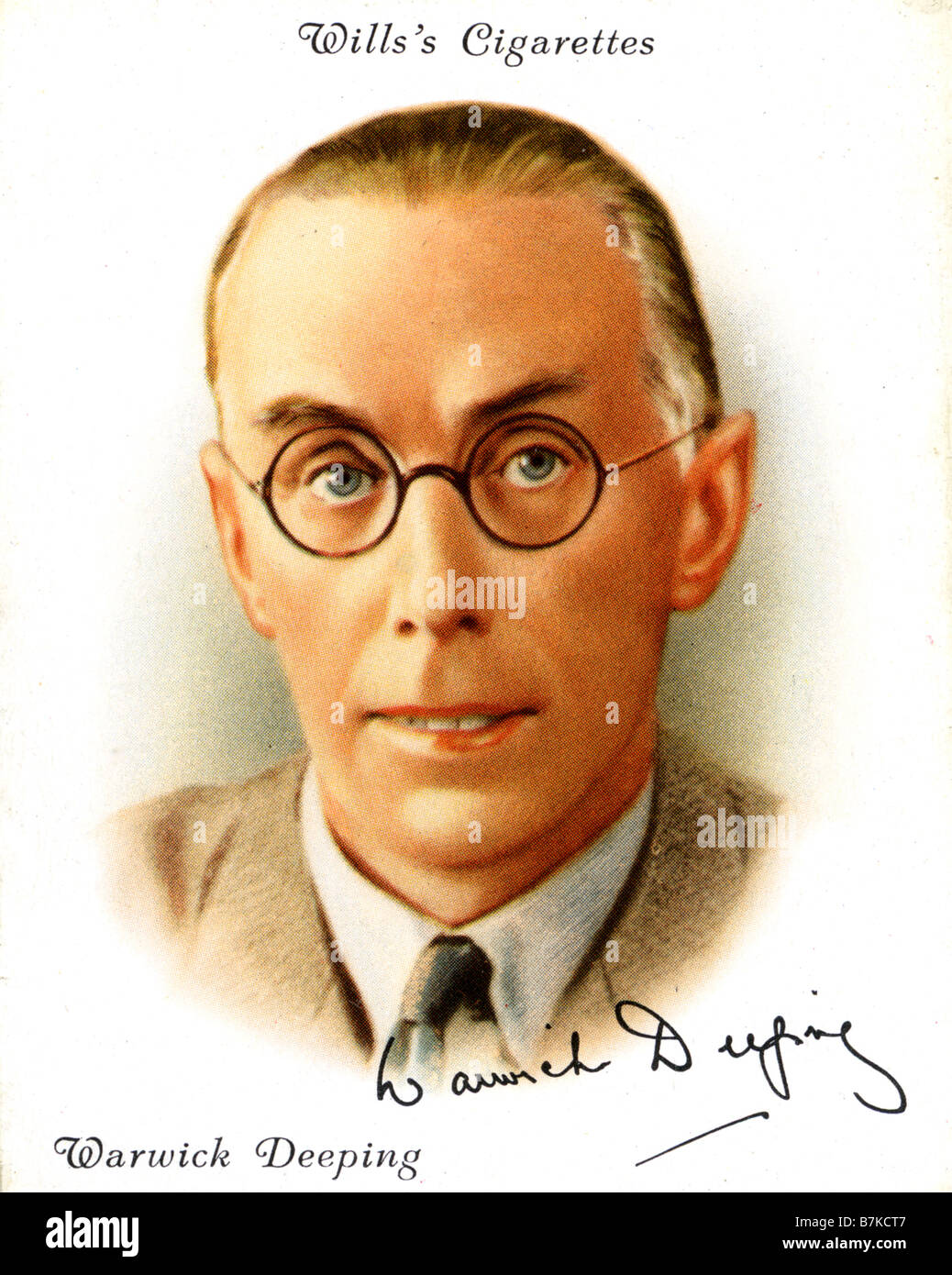 WARWICK DEEPING English novelist 1877-1950 on a 1930s cigarette card Stock  Photo