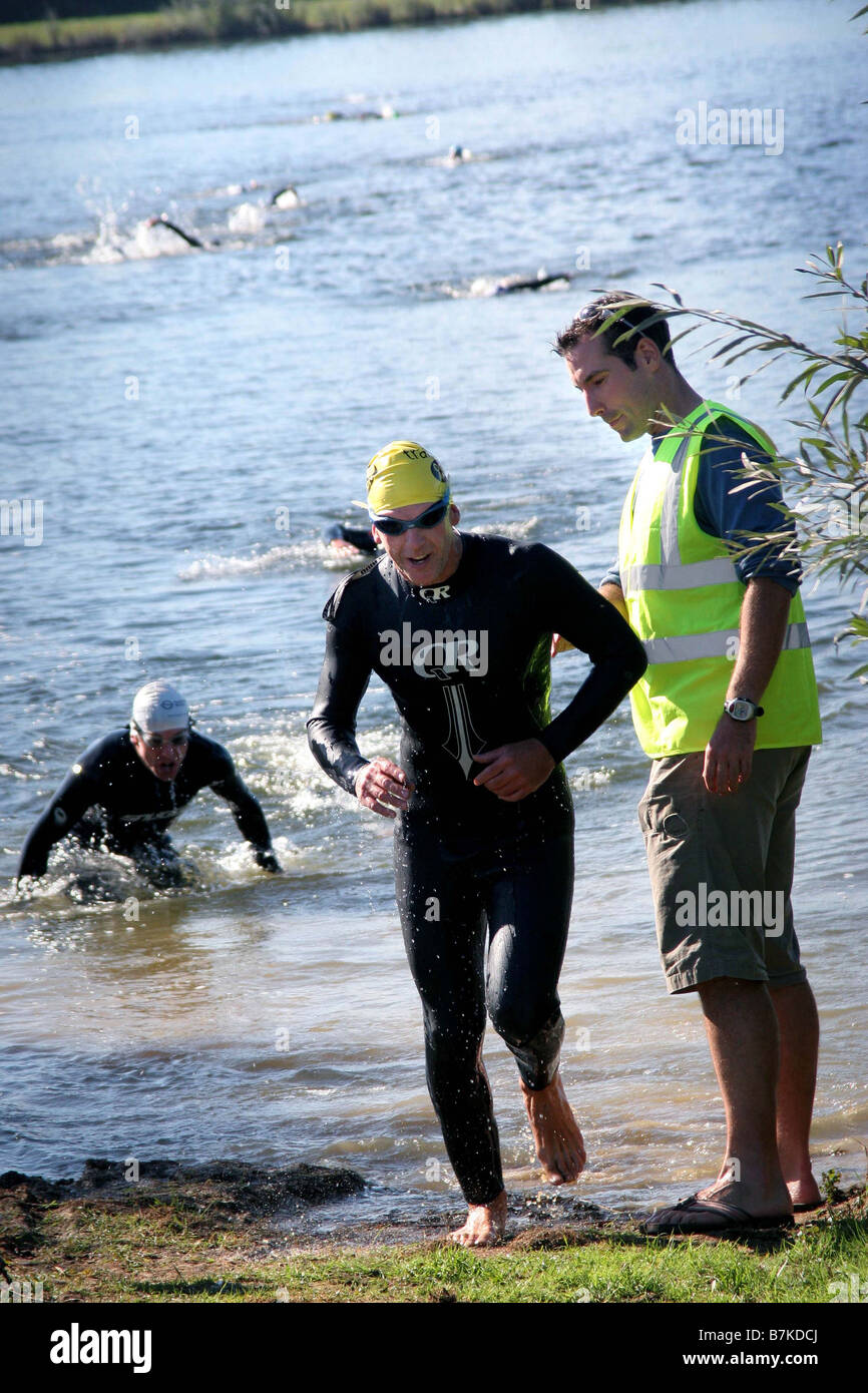 Oxford Tri Club in their annual club championships at Cassington Pit 2007 Stock Photo