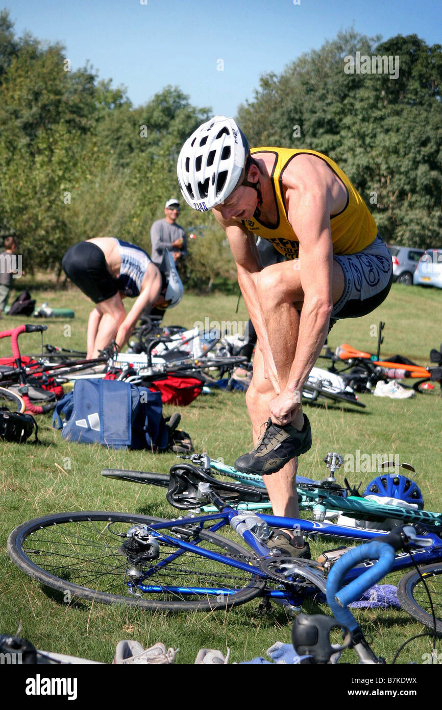 Oxford Tri Club in their annual club championships at Cassington Pit 2007 Stock Photo