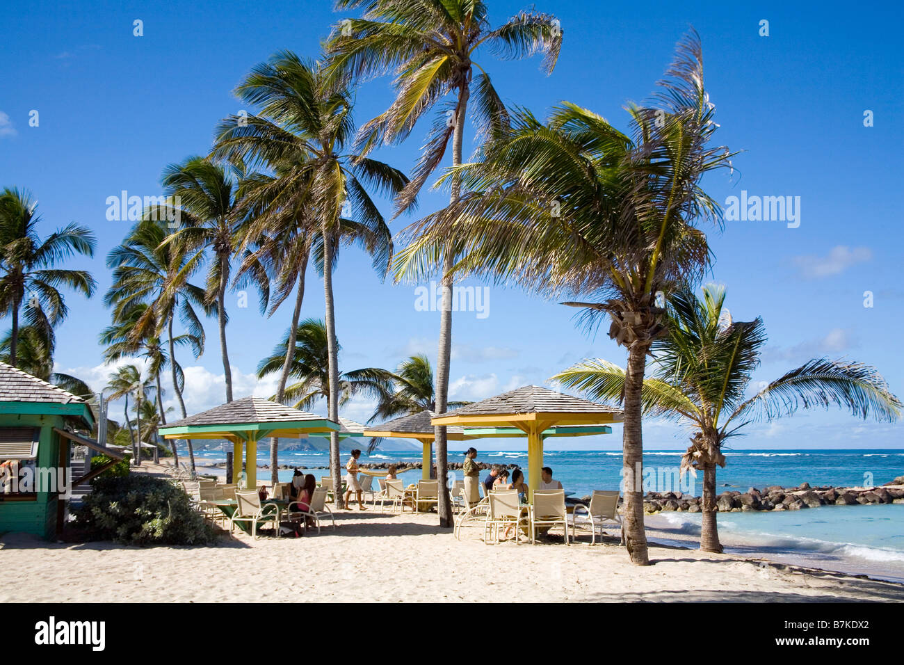 Nisbet Beach at Nevis in the Caribbean Stock Photo