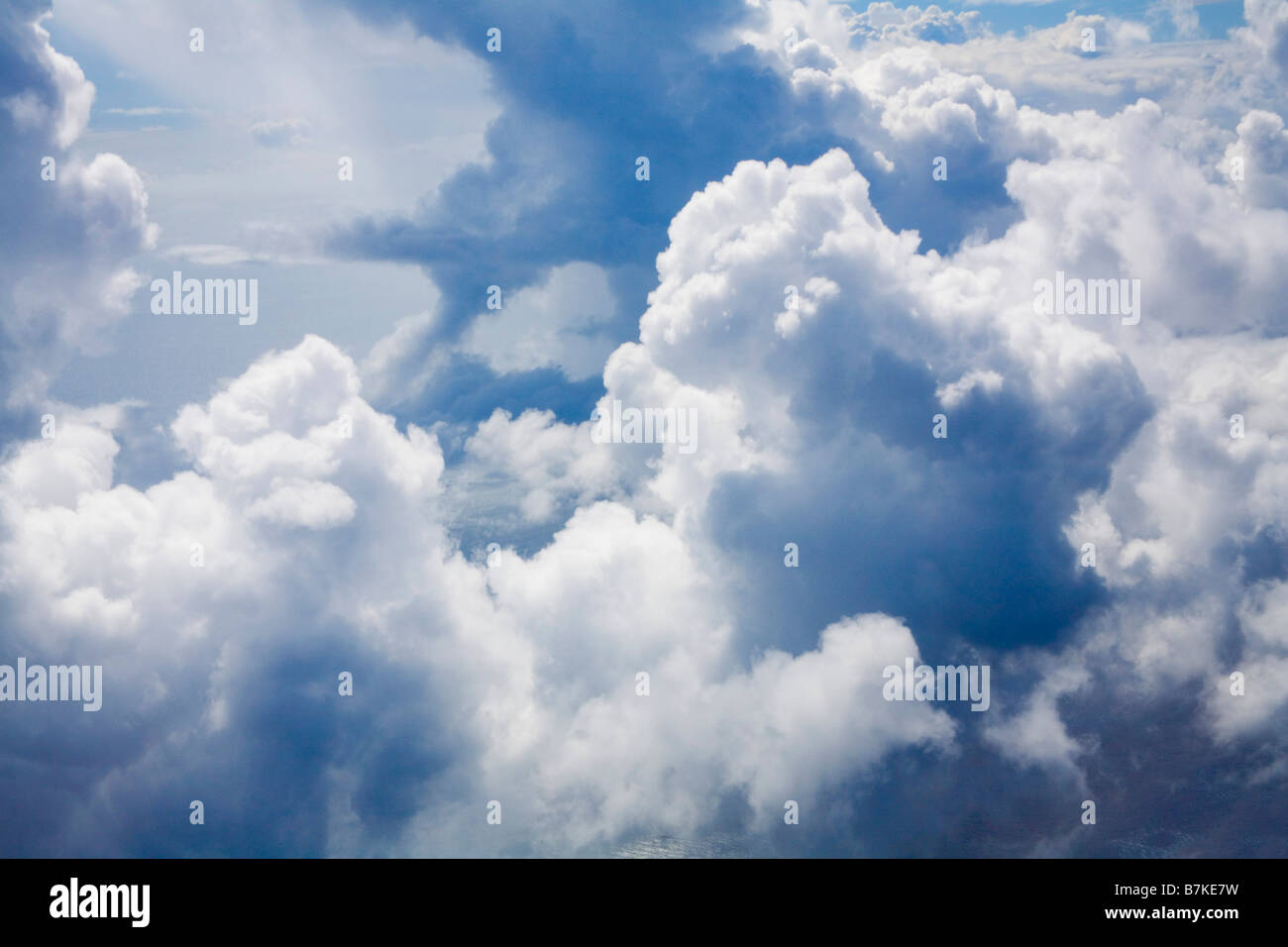 Cumulus clouds taken from aircraft Stock Photo