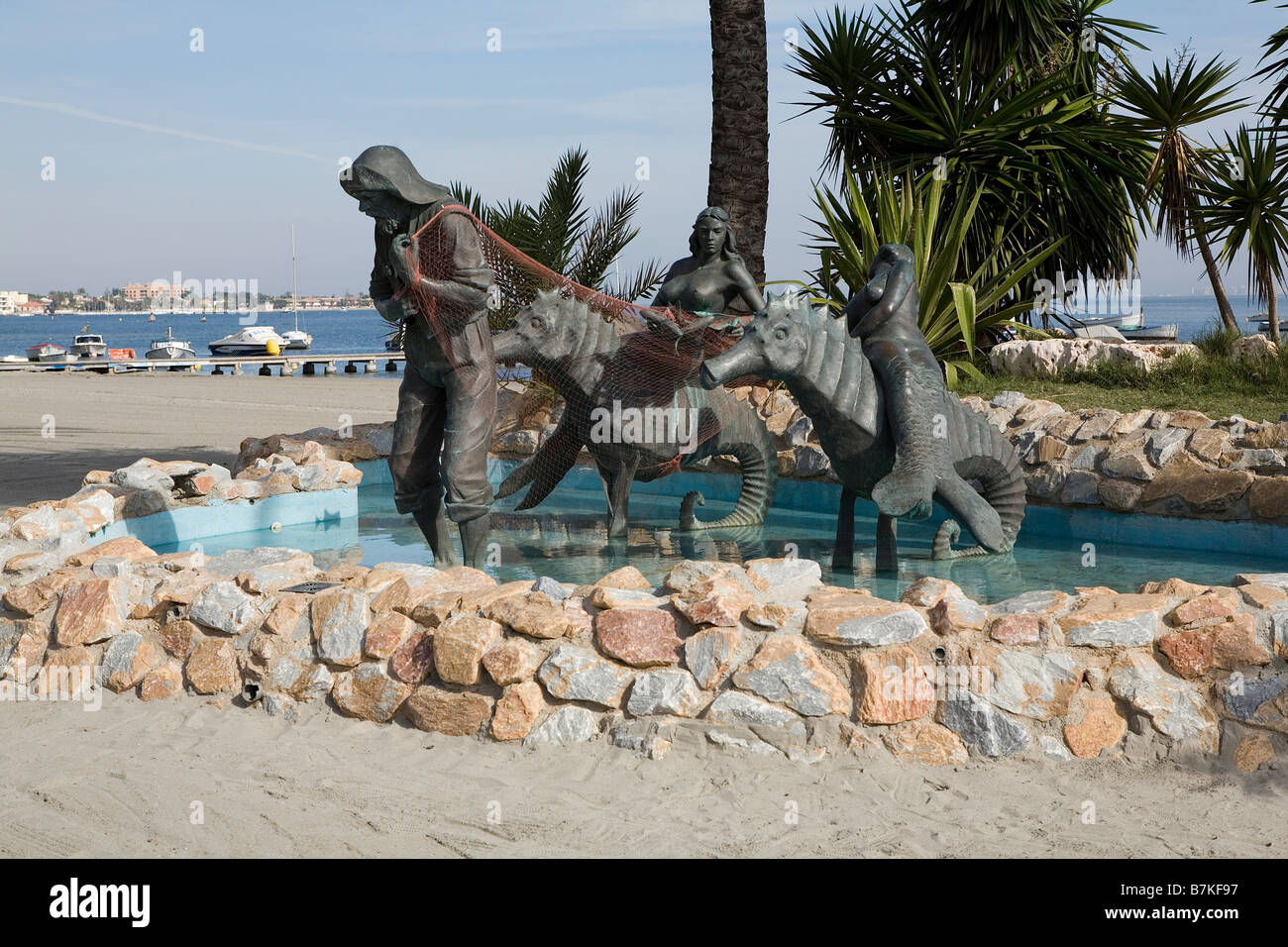 Los Alcazares beach Sculpture Stock Photo