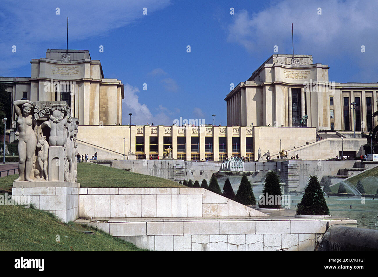 Paris, Palais de Chaillot, general view of central section. Stock Photo