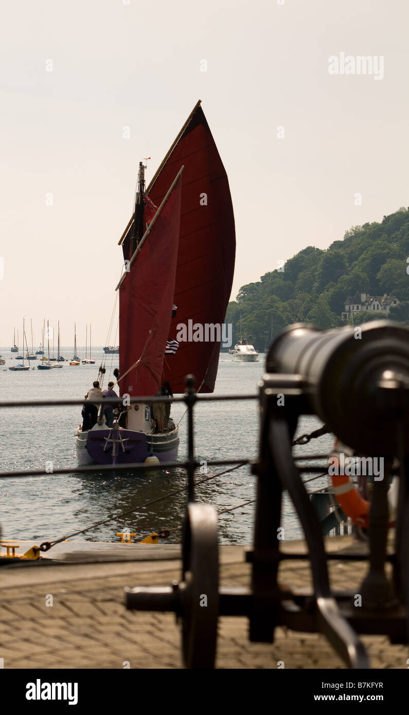 A sailing Boat Leaving Dartmouth Harbour Stock Photo Alamy