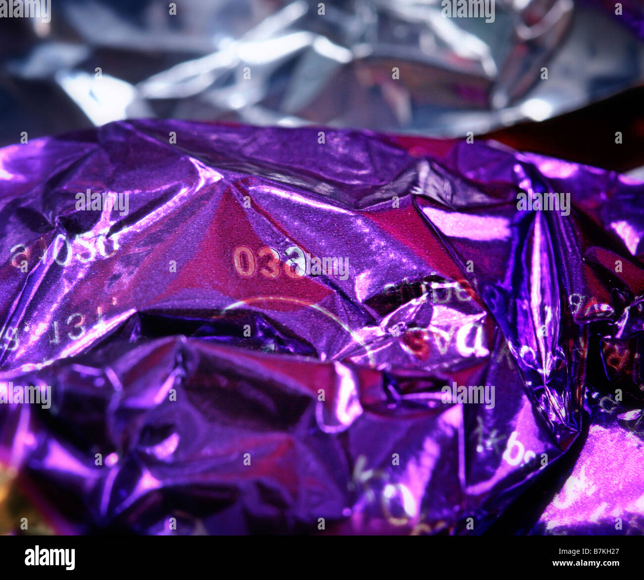 Closeup picture of candy wrapper Stock Photo Alamy
