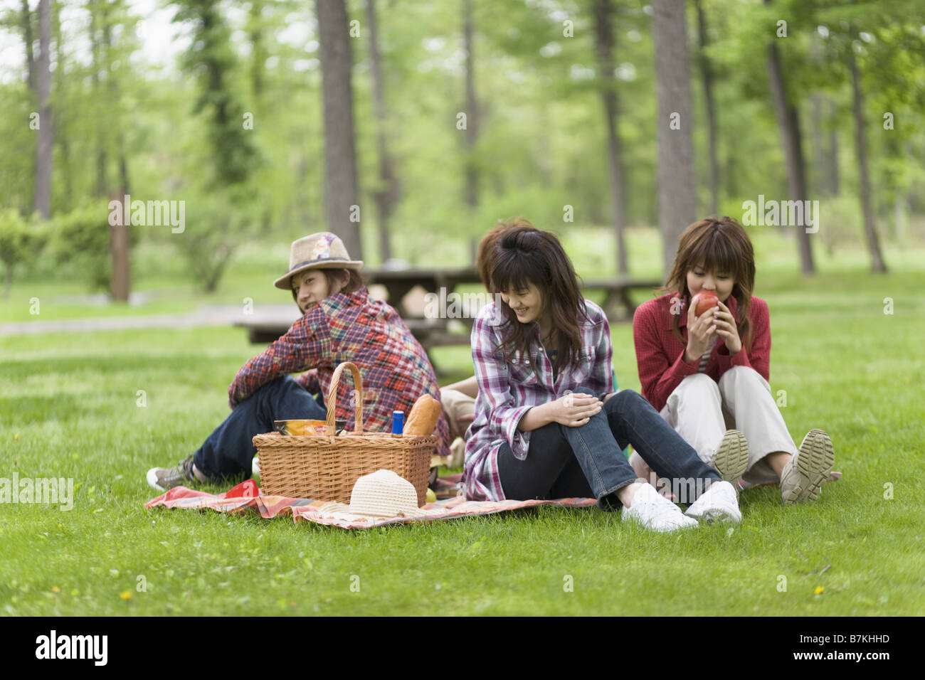 Men and Women Having a Picnic Stock Photo - Alamy