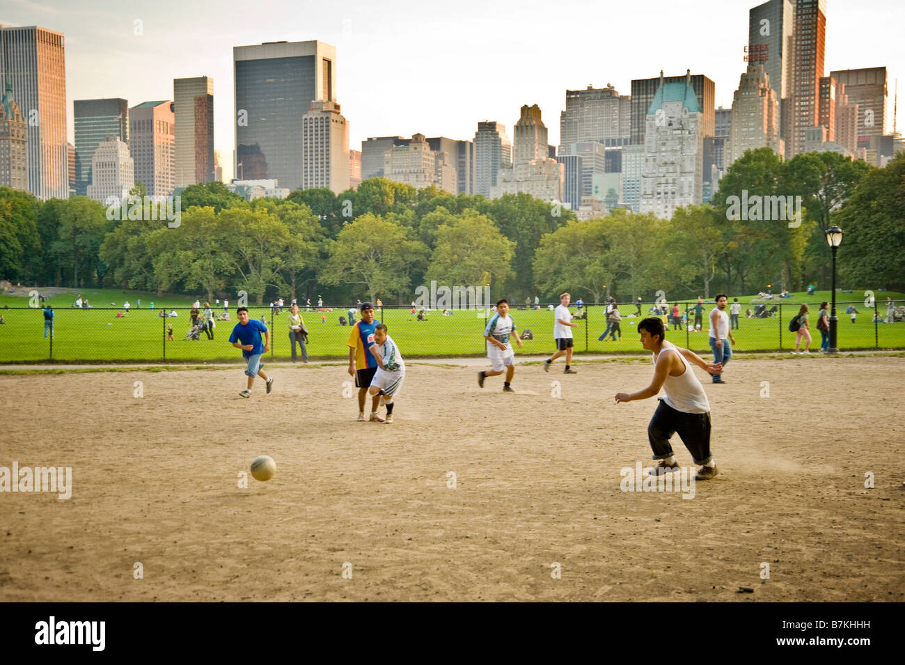 Sunday soccer game in Central Park, New York Stock Photo Alamy