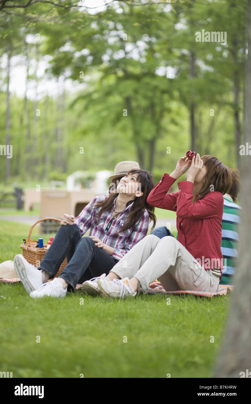 Men and Women Having a Picnic Stock Photo - Alamy
