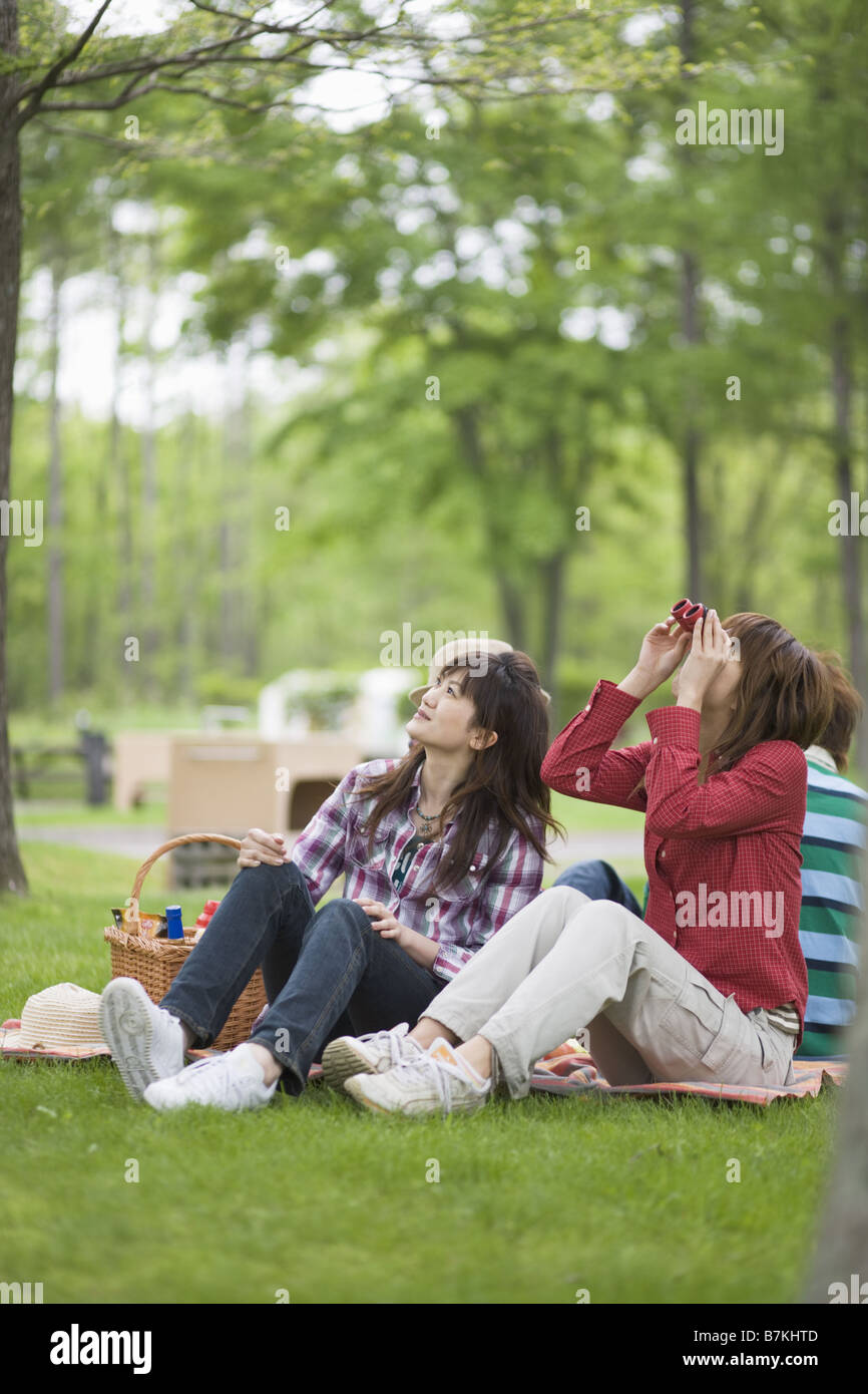 Men and Women Having a Picnic Stock Photo - Alamy