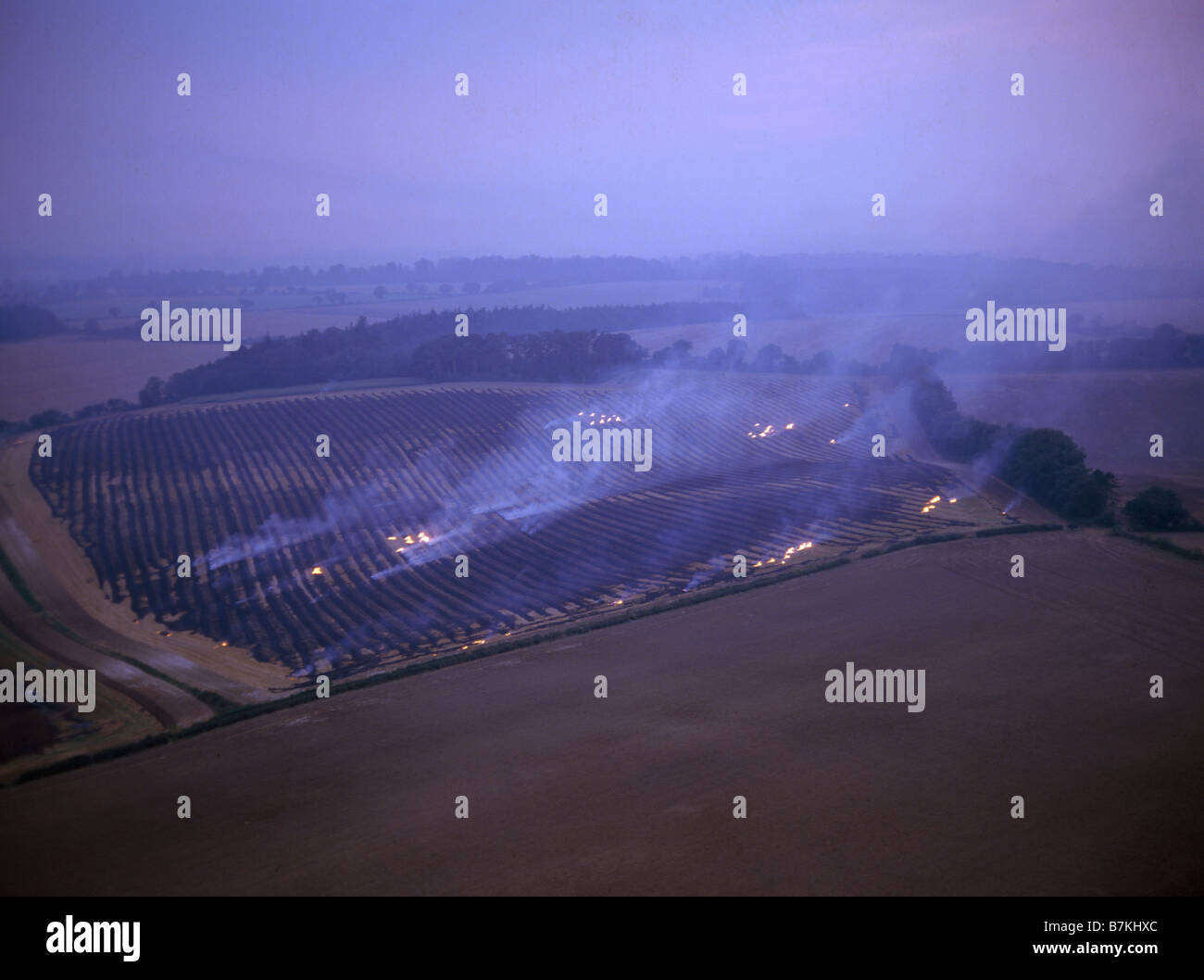 Stubble Burning 1986 Stock Photo
