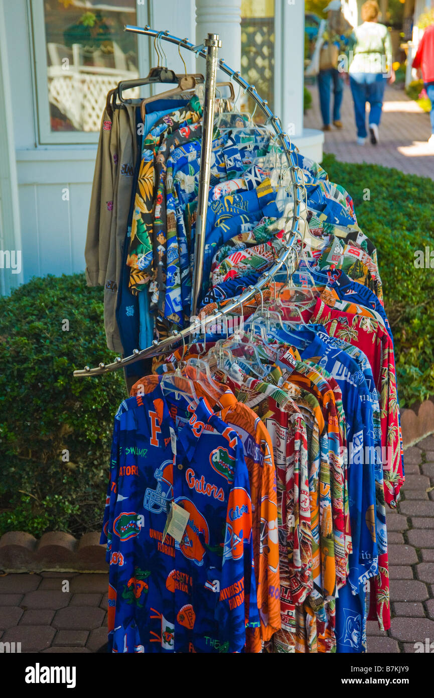 Rack of colored shorts outside a country store. Blowing Rock, NC, USA