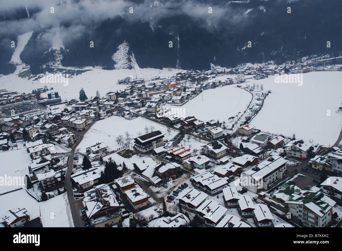 Aerial pine trees alps roads hi-res stock photography and images - Alamy