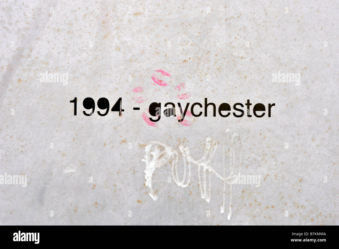 1994 gaychester metal hacienda memorial plaque factory records nightclub manchester uk england Stock Photo